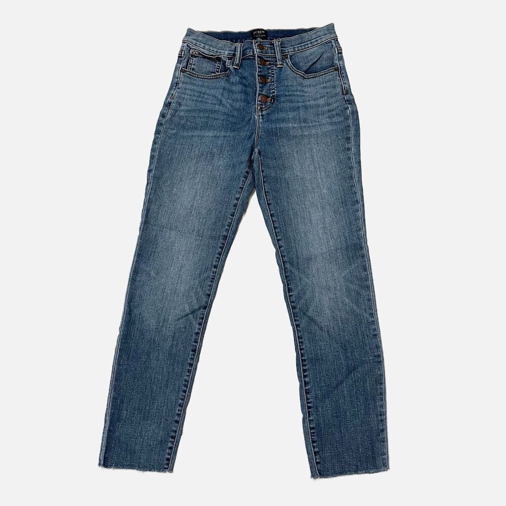 J Crew 10” High Rise Skinny Raw Hem Jeans Size 27